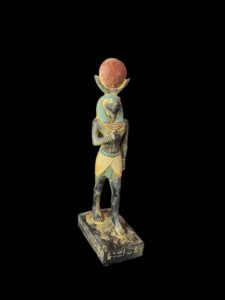 Rare Falcon Egyptian God RA statue, God of the sun, God Ra God of the Sky. God Ra with Sun disk. - Image 4
