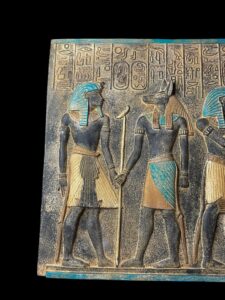 Unique ancient Egyptian Wall relief of Anubis and Hathor and Ramses II - Image 4