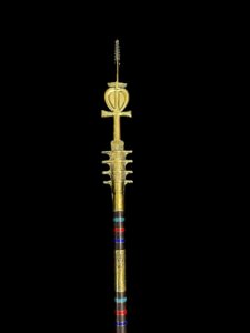 Ebony Was Sceptre: God Osiris Staff with Brass & 24k Gold - Image 4
