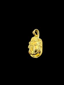 Sterling Silver Scarab Pendant: Gold Plated Egyptian Amulet - Image 4