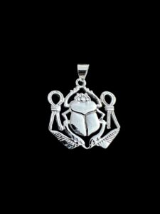 Sterling Silver Scarab Beetle Pendant: Egyptian Amulet Necklace - Image 4