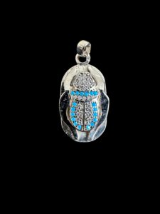 Sterling Silver Scarab Beetle Pendant: Egyptian Amulet Necklace - Image 4
