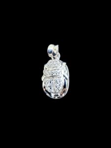 Sterling Silver Scarab Beetle Pendant: Egyptian Goddess Amulet - Image 4