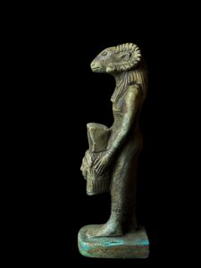 Manifest Handmade Goddess Hathor Statuette with God Khnum , Statue for the Egyptian Goddess Venus - Image 4