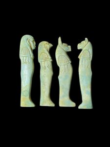 Ancient Egyptian Canopic Jars: Sons of Horus Figurines - Image 4