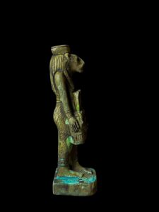 Egyptian Goddess Sekhmet Protecting Hathor Statue - Image 4