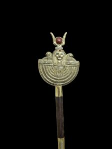 Ebony Was Sceptre: Brass & Gold Plated Egyptian Osiris Staff - Image 4
