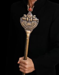 Ebony Was Sceptre: 24k Gold Plated Osiris Staff with Gemstones - Image 4