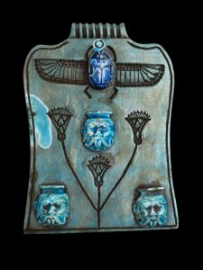 God Bes with Winged Scarab beetle and Lotus flower for protection and Good Luck - Image 4