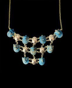 Goddess Sekhmet Pectoral Necklace: Hand-Carved 24k Gold Plated Scarab Amulets - Image 4