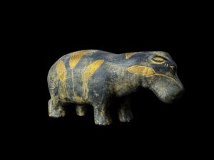 Hippopotamus statue, The Hippo statue, Egyptian Museum replica, Basalt statues made in Egypt - Image 4