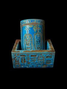 Egyptian Scarab Box: Ancient Inscription, Ankh Key Design - Image 5