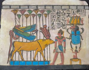 Egyptian Goddess Hathor Relief: Cobra Goddess & Khnum God - Image 5