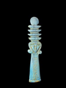 Goddess Hathor Column with Djed Pillar and Sun Disk - Image 5