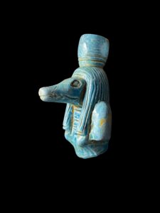 Mini Basalt Egyptian God Sobek Crocodile Statue - Image 5