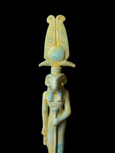 Vintage Ram God Khnum Statue: Ancient Egyptian Decor - Image 5