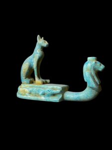 Egyptian Goddess Bastet Cat Statue with Sekhmet and Sobek - Image 5