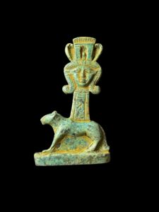 Egyptian Goddess Hathor Column with Leopard. - Image 5