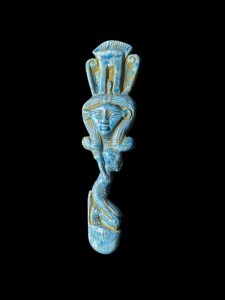 Goddess Hathor statue with High Priest symbol - Image 5