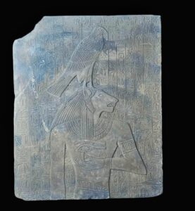 Ancient Egyptian Wall Relief: Goddess Sekhmet & God Horus Art - Image 5