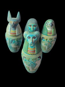 Handcrafted Canopic Jars Figurines: Sons of Horus, Egyptian Decor - Image 5