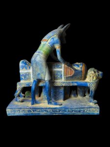 Large God Anubis statue mummifying king Tutankhamun made in Egypt from stone. - Image 5