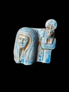 Egyptian Goddess Sekhmet Statue with Queen Head Scene - Image 5