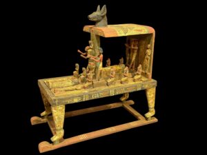 Funeral Boat of God Anubis, Egyptian Museum Ship Statue: Royal Memorial Procession Replica - Image 5