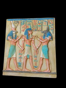 Unique ancient Egyptian Wall relief of Anubis and Horus bless Ramses II - Image 5