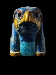 Basalt Stone Egyptian God Horus Statue: Falcon Head - Image 5