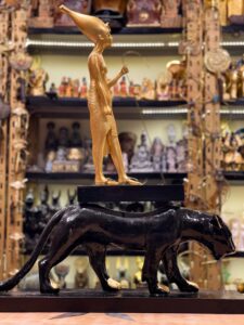 King Tutankhamun Statue on Leopard: Egyptian Museum Replica - Image 5