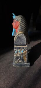 Egyptian King Tutankhamun Statue with Horus and Cleopatra - Image 5