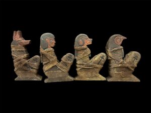 Ancient Egyptian Canopic Jars: Sons of Horus Figurines - Image 5