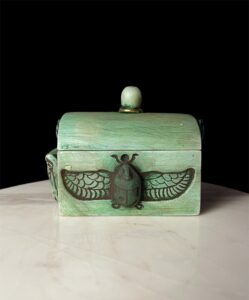Goddess Hathor magical box with winged Beetle scarab for protection and good luck - Image 5