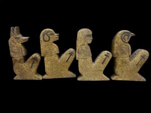Ancient Egyptian Canopic Jars: Sons of Horus Figurines - Image 5