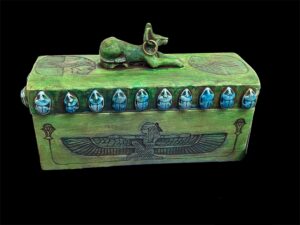 Egyptian God Anubis Coffin: Isis, Sekhmet & Scarab Beetle - Image 5