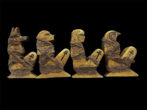Ancient Egyptian Canopic Jars: Sons of Horus Figurines - Image 5