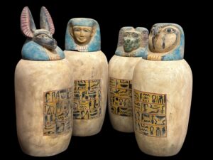 Ancient Egyptian Canopic Jars: Sons of Horus Figurines - Image 5