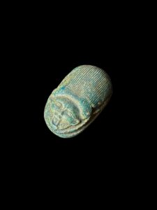 Egyptian Scarab, The decorative Good luck scarab in Ancient Egypt, with the face of God Bes. - Image 5
