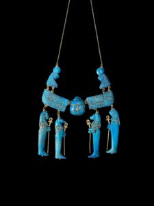 Porcelain Egyptian Pectoral: Winged Scarab & Horus Sons Replica - Image 5
