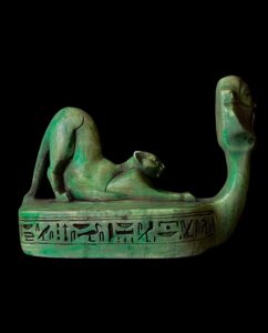 Egyptian Bastet Cat Statue with God Bes Face - Home Decor - Image 5