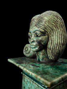 Handcarved Flamestone Egyptian Queen Statue Replica - Image 5