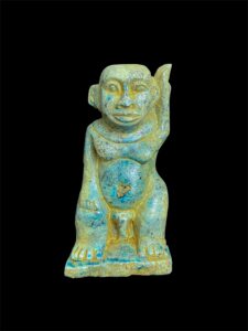Hand-Carved Porcelain God Bes Statue: Egyptian Art Decor - Image 5