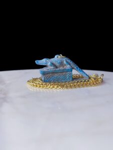 Porcelain Egyptian God Sobek Amulet: Crocodile Pendant - Image 5