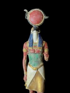 Rare Falcon Egyptian God Ra Statue with Sun Disk - Image 5