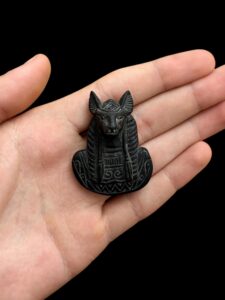 Basalt Bastet Cat Amulet, Egyptian Goddess Pendant - Image 5