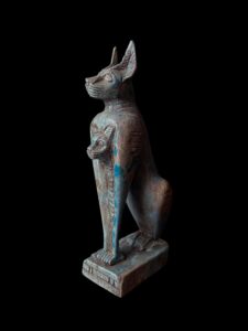 Handcrafted Flame Stone Anubis Statue: Egyptian Decor - Image 5