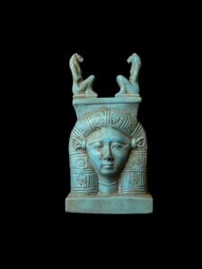 Handmade Goddess Hathor Statuette with Sekhmet - Image 5