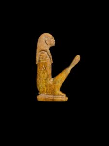 Vintage Hand Carved Goddess MAAT Figurine with Feather - Image 5