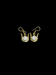 Goddess Hathor Horn earrings, Authentic Egyptian Craftsmanship, Spiritual Protection & Empowerment - Hathor earrings. 24k gold plating - Image 5